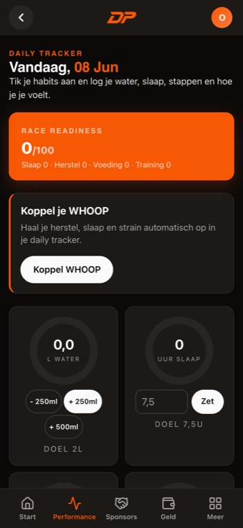 Daily tracker in the app